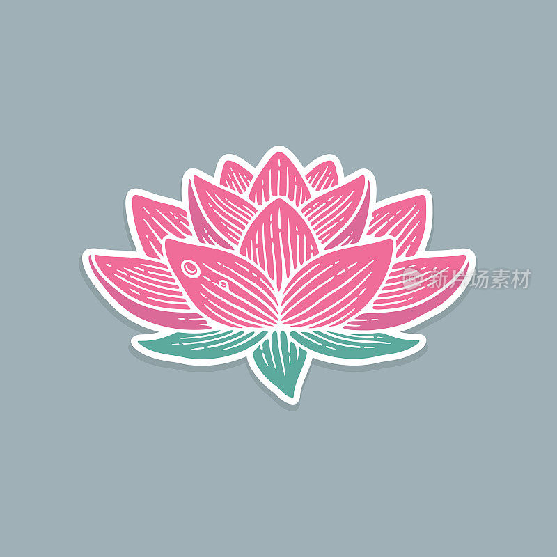 Pink lotus sticker